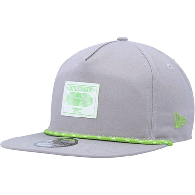New Era Gray Seattle Sounders Fc Patch Golfer Adjustable Hat