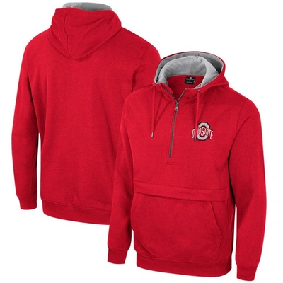 Colosseum Scarlet Ohio State Buckeyes Half-zip Hoodie