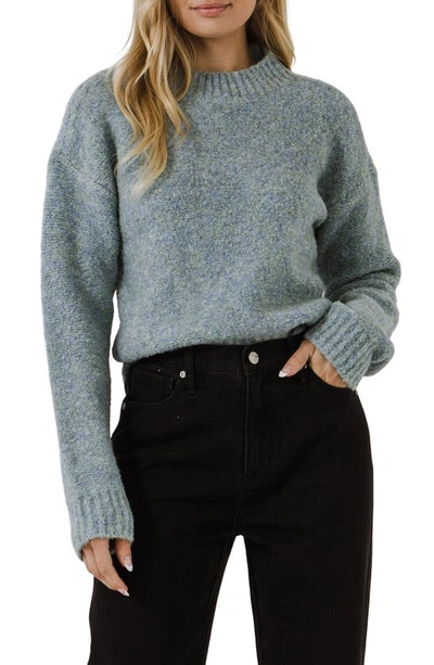 English Factory Cozy Crewneck Sweater In Blue
