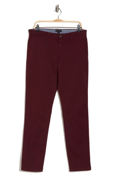 14th & Union The Wallin Stretch Twill Trim Fit Chino Pants In Burgundy Royale