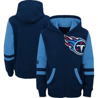 Outerstuff Kids' Youth Navy Tennessee Titans Colorblock Full-zip Hoodie