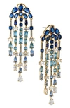 Nadri Rockstars Crystal Chandelier Earrings In Blue/gold