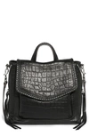 Aimee Kestenberg All For Love Convertible Leather Backpack In Black Croco