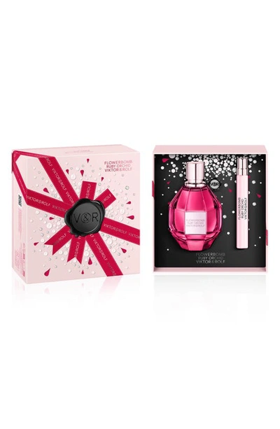 Viktor & Rolf Flowerbomb Ruby Orchid Eau De Parfum 2-piece Gift Set $215 Value In White