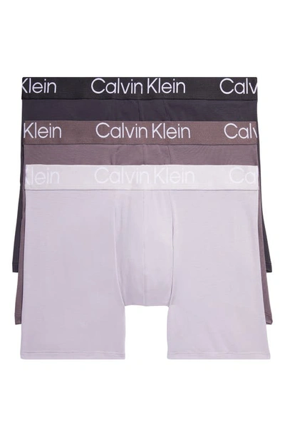 Calvin Klein Ultra-soft Modern 3-pack Stretch Modal Boxer Briefs In Imz Sparrow/ Pha