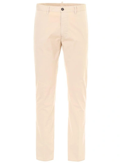 Dsquared2 Cotton Trousers In Beige (beige)