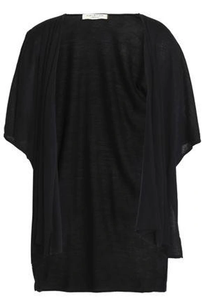 Halston Heritage Woman Draped Twill Cardigan Black