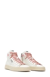 P448 Taylor High Top Sneaker In White/ Pink