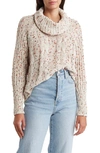 Dr2 By Daniel Rainn Turtleneck Crop High-low Sweater In Ivory