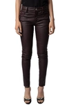 Zadig & Voltaire Phlame Leather Pants In Chocolate