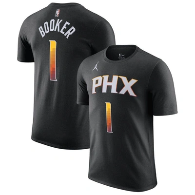 Jordan Brand Devin Booker Black Phoenix Suns 2022/23 Statement Edition Name & Number T-shirt