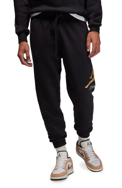 Jordan Baseline Sweatpants In Black/ Gold