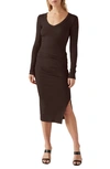 Michael Stars Nova Long Sleeve Rib Dress In Java