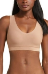 Chantelle Lingerie Soft Stretch Padded V-neck Bra In Coffee Latte