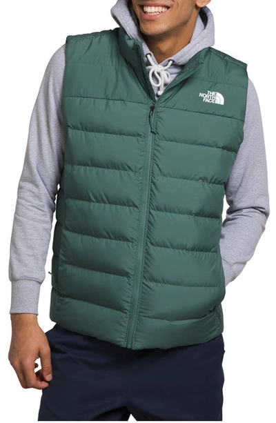 The North Face Aconagua 3 Puffer Vest In Dark Sage