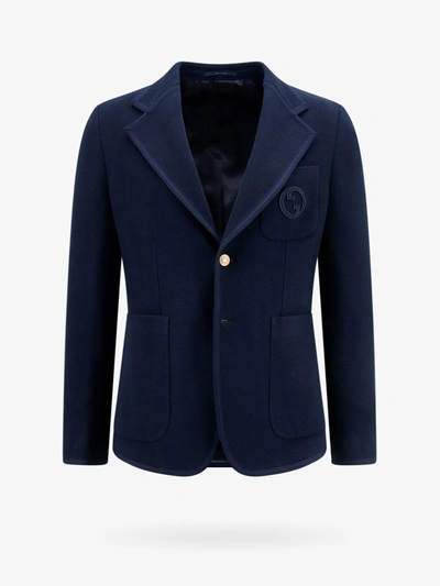 Gucci Gg-jacquard Zip-through Cotton Sweatshirt In Navy Multi, ModeSens
