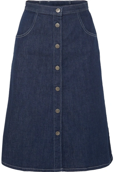 M.i.h. Jeans Callcott Organic Denim Skirt In Dark Denim