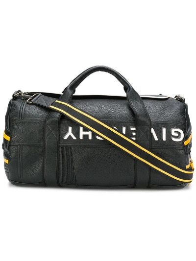 Givenchy Mc3 Leather Duffle Bag In Black-yellow