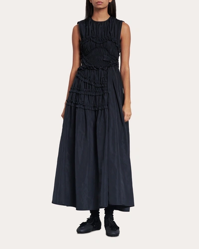 Cecilie Bahnsen Ruched Sleeveless Dress In Black
