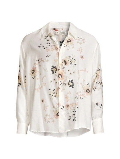 Our Legacy Above Shirt Floral-print Shirt In White