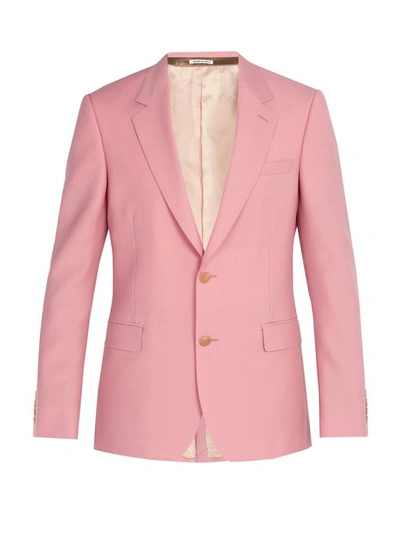 Alexander Mcqueen Pink Slim-fit Wool And Mohair-blend Suit Jacket
