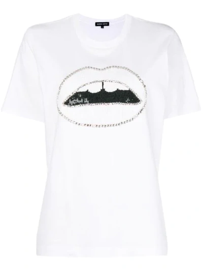 Markus Lupfer Alex Crystal Lara Lip T-shirt In White
