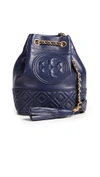 Tory Burch Fleming Mini Bucket Bag In Royal Navy