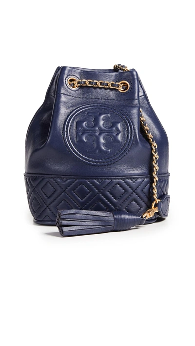 Tory Burch Fleming Mini Bucket Bag In Royal Navy