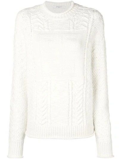 Givenchy Cable-knit Wool And Cashmere-blend Jumper In White