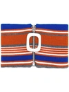 Jw Anderson Knitted Striped Neckband In Orange