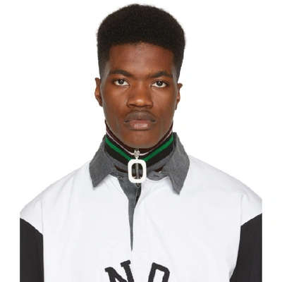 Jw Anderson Striped Knitted Merino-wool Neckband In Multi