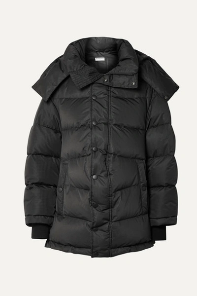 Balenciaga Swing Oversized Embroidered Quilted Shell Down Jacket In Black