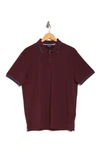 Ben Sherman Regular Fit Tipped Stretch Cotton Polo In Berry Wine