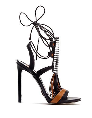 Daniele Michetti Chanya Laced Leather Fringe Sandals | ModeSens