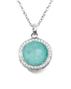 Ippolita Stella Lollipop Pendant Necklace In Turquoise Doublet With Diamonds In Silver/ Turquoise