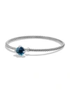 David Yurman Châtelaine® Diamond & Gemstone Cabled Bracelet In Hampton Blue Topaz