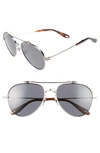 Givenchy 58mm Polarized Aviator Sunglasses - Palladium