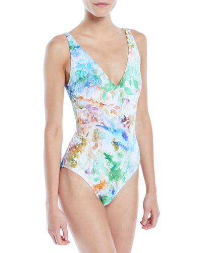 Gottex Aquarelle Watercolor One-piece Swimsuit In Multi