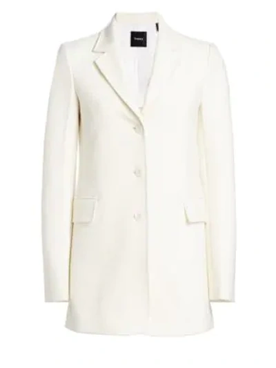 Theory Cardinal Wool-blend Jacket In Ivory