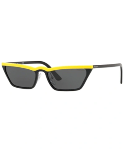 Prada Slim Acetate Cat-eye Sunglasses In Yellow/black/gray
