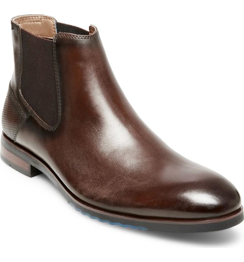 Steve Madden Leston Chelsea Boot In Brown Leather | ModeSens