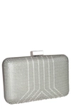 Whiting & Davis Yves Crystal Minaudiere Clutch Bag In Silver