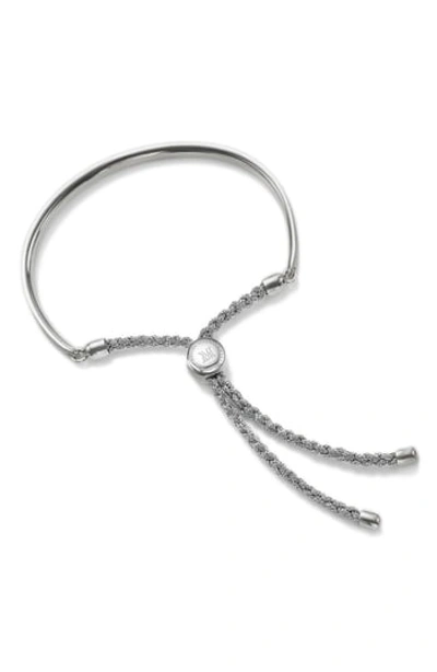 Monica Vinader Engravable Petite Fiji Friendship Bracelet In Silver/ Silver