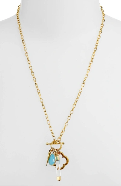 Elise M Flapper Multi Charm Necklace In Gold