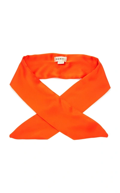 Donni Silk Poppy Hair Tie In Orange