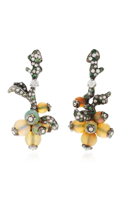 Arunashi One-of-a-kind Opal And Tsavorite Earrings In Multi