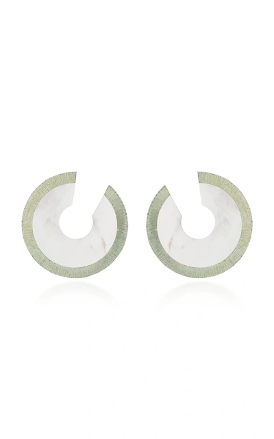 Arunashi One-of-a-kind Small Mother Of Pearl Disc Hoop Earrings In White