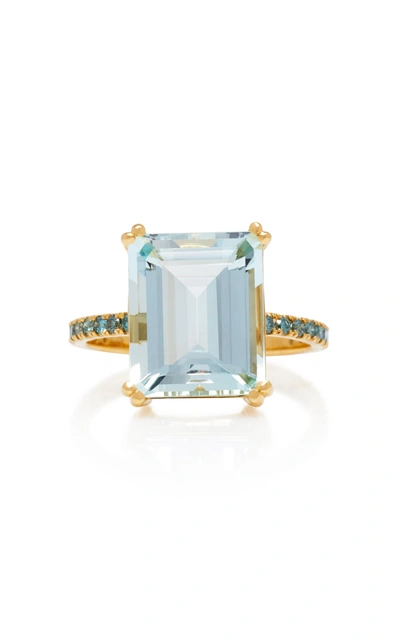 Yi Collection 18k Aquamarine And Blue Diamond Ring