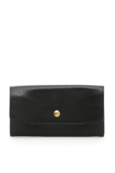 Il Bisonte Smooth Leather Wallet In Black