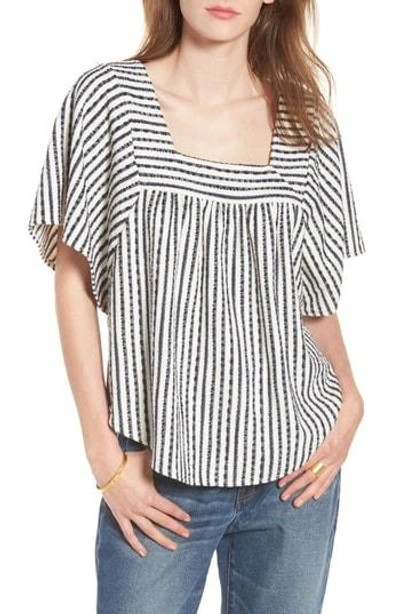 Madewell Stripe Butterfly Top In Bright Ivory